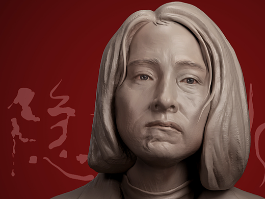 【3D建模】zbrush头像速写练习4，《隐入尘烟》贵英