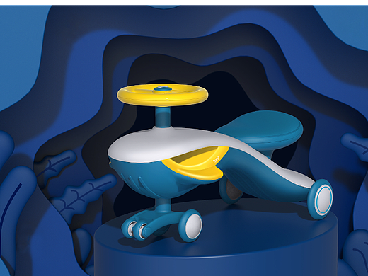 哈士奇设计作品-儿童扭扭车