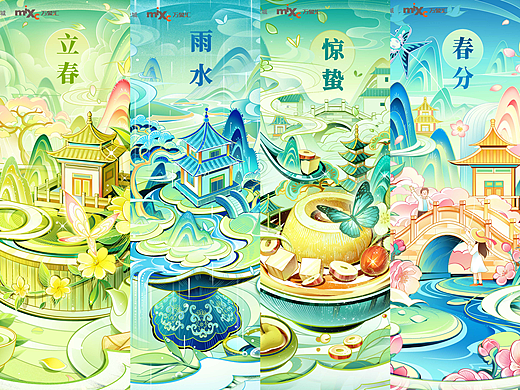 华润2023年24节气插画 春季篇