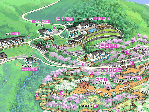 子午梅苑手绘导览图