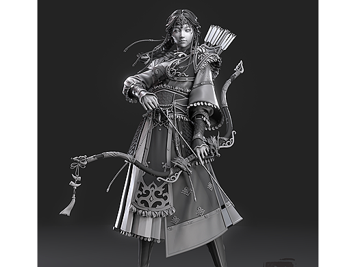 弓箭手 美型女角色___沈同学作品