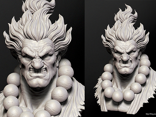 《街头霸王》豪鬼角色模型制作教程。zbrush基础教程