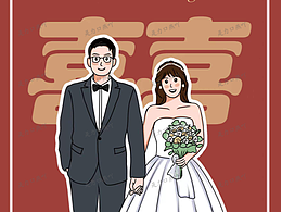 婚禮插畫人形立牌