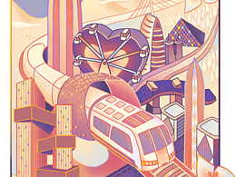 國風(fēng)線性插畫-給世界的明信片（深圳）