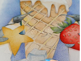 彩鉛手繪 | 企鵝冰淇淋