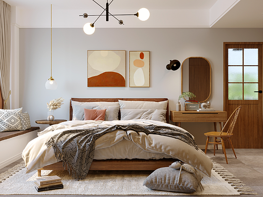 卧室效果图展示（个人主页-ZNjU5MzgwODA=） - 商业空间设计 - 站酷设计师TM效果图设计原创素材 - 站酷ZCOOL