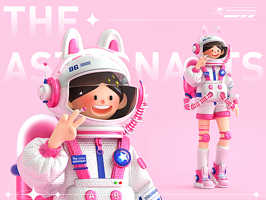 C4D人物设计 × [宇航员女孩]