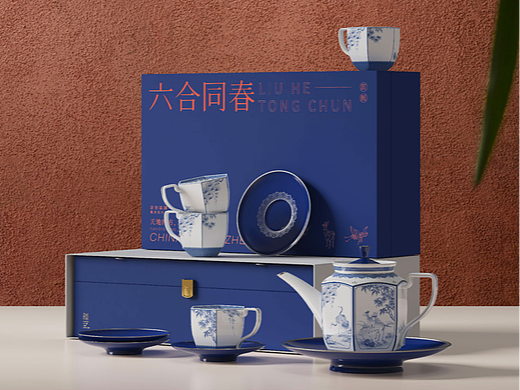 陶瓷礼品设计——六合同春家用茶具