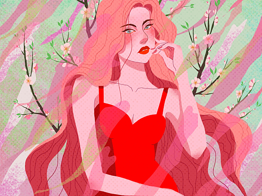 花与女孩（个人主页-ZNjA0NDM0MTY=） - 商业插画 - 站酷设计师小咩蚁原创素材 - 站酷ZCOOL