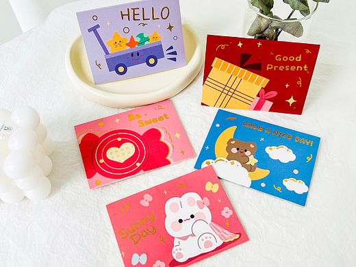 卡通新年贺卡のins风静物拍摄