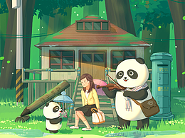 一张练习：森林小屋 绿光~~