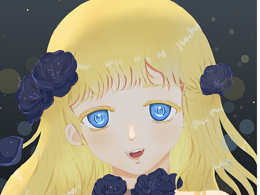 戴花的少女（个人主页-ZNjI1NTY2MzY=） - 创作习作 - 站酷设计师洁妮子原创素材 - 站酷ZCOOL