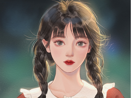 佳儿3期水彩人像,上色合集