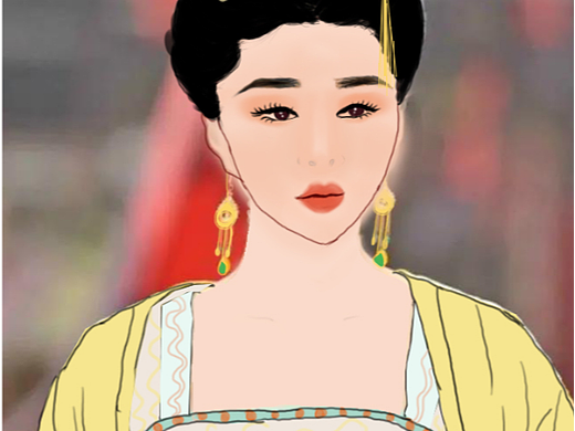 挑战画100个美女-贵妃