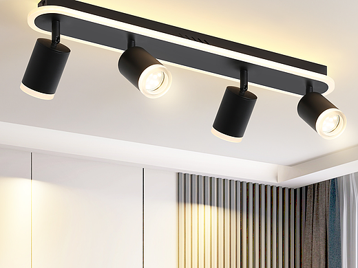 黑色四头亚克力射灯