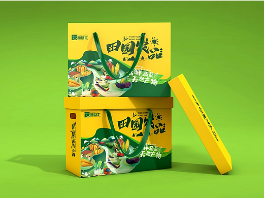 箱盒汇 | ：“田园农品”蔬菜大礼包包装设计