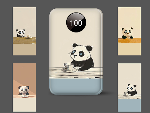 简约风充电宝熊猫图案原创可授权