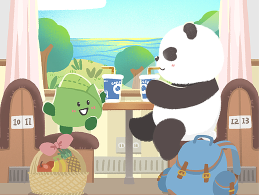 熊猫沾沾最新绘本海报分享-来一场说走就走的旅行!
