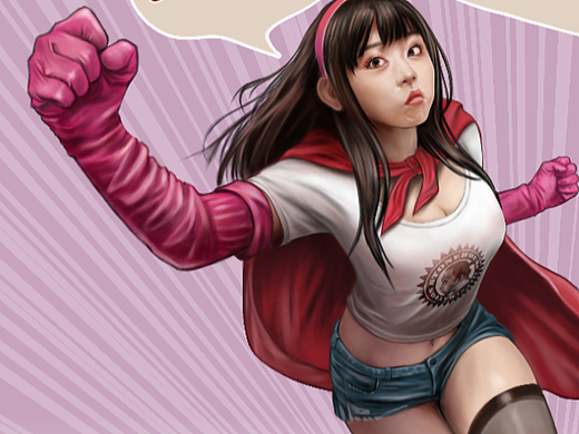 试画石政贤的我的邻居是女超人（个人主页-ZNjY0MzUzNzY=） - 创作习作 - 站酷设计师决明子Ron原创素材 - 站酷ZCOOL