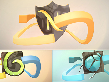 AE模板|独特风格动态扭曲动画3D彩色线条标志LOGO演绎