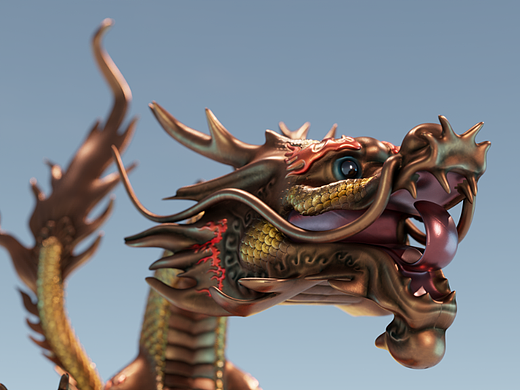 龙形态-刘备朋吉_插画师2764【蔬菜精灵3d模型展示】油菜猫黄昏游戏