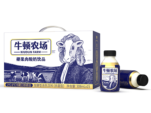 【氙品牌】牛顿农场椰果粒酸奶包装设计