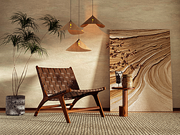 室内静谧茶几渲染