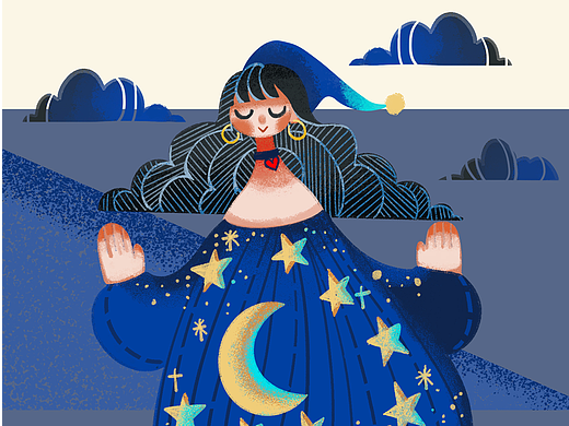 肌理感扁平插画