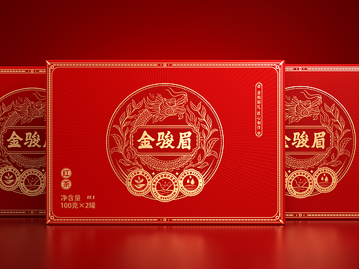 金骏眉茶叶包装设计 · 红茶 | 龙年新年礼盒设计