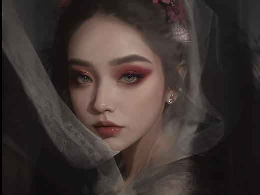 【板绘】【半面妆】妖艳范