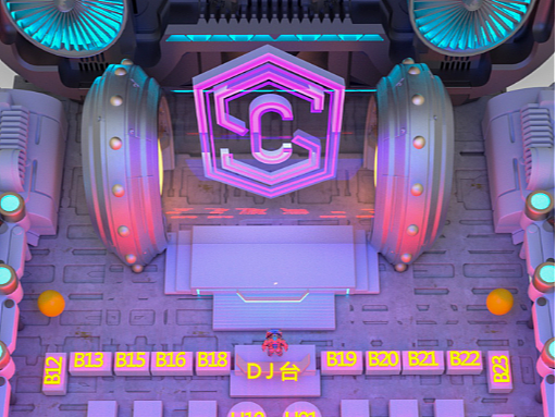 CS酒吧C4D卡座图台位图效果