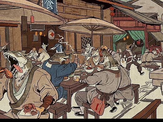 之前画的一个古风项目，画的《镜花缘》里面的故事