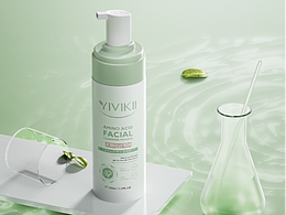 化妆品美妆洗护肤品三维设计c4d建模渲染慕斯洗面奶