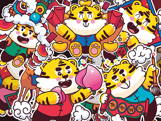 国潮插画-2022虎虎生威IP形象