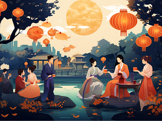 月圆中秋｜插画