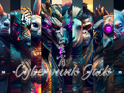 武侠风十二生肖系列-动物群