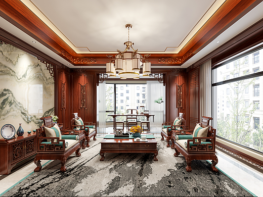 中式红木装修,雄浑古朴中渗透着现代气息!