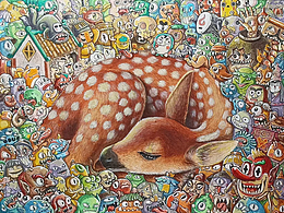 鹿旁的小妖怪们