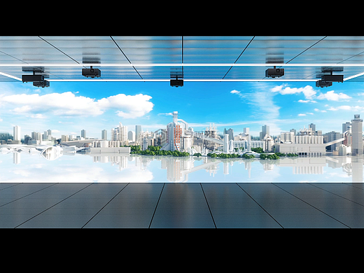 未来钢厂折幕沉浸式空间，三维设计