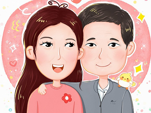 畫了妹妹的爸爸媽媽（個(gè)人主頁-ZNjc3MjYxODA=） - 商業(yè)插畫 - 站酷設(shè)計(jì)師小劉愛畫畫123原創(chuàng)素材 - 站酷ZCOOL
