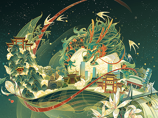 宜宾文旅端午包装插画