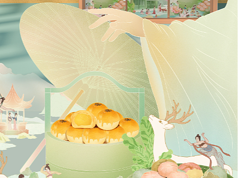 解禁|国风新中式糕点包装插画延展（第二版）