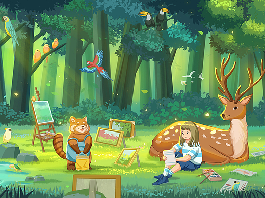 万物共生（荣耀全球设计大赛）（个人主页-ZNjE0ODk3Mjg=） - 商业插画 - 站酷设计师智禹吖原创素材 - 站酷ZCOOL