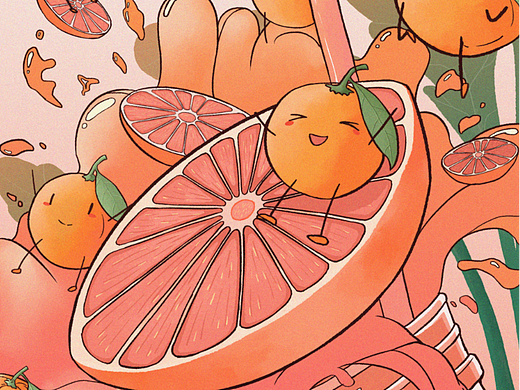 产品插画-柚子饮料