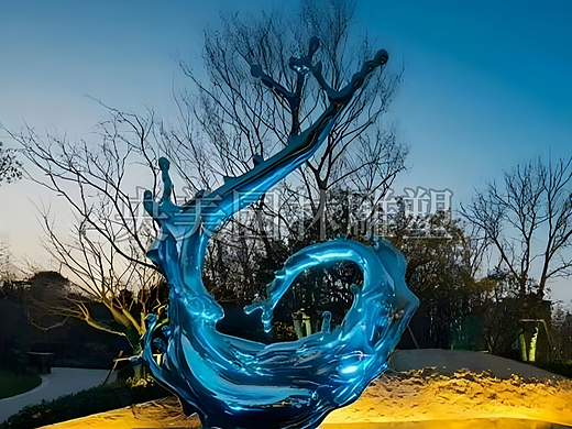 不锈钢海浪浪花雕塑、充满活力和魅力的艺术形式