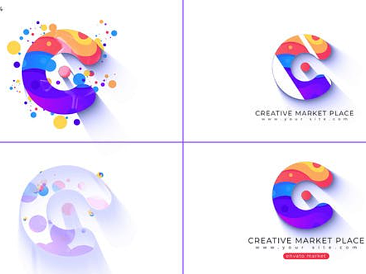 AE模板 | 简洁动态彩色LOGO标图形展示