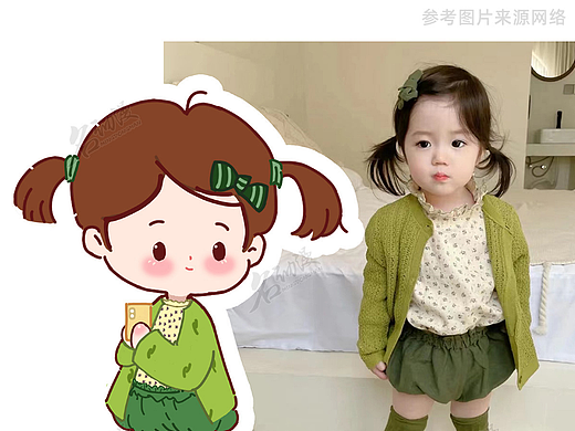 抹茶绿双马尾女孩