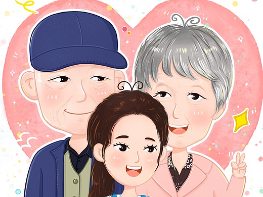 全家福插画！即使没有合影，也能在画里相聚