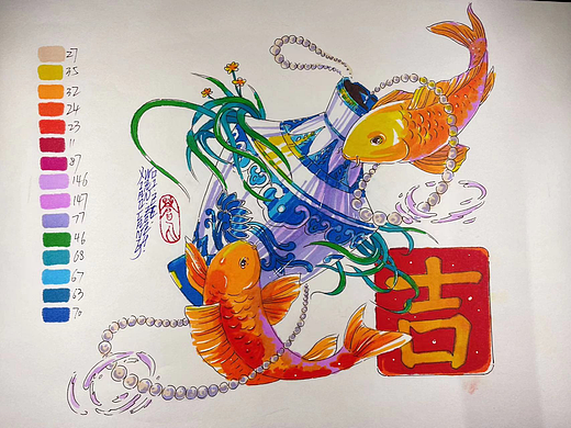 【好运双倍】马克笔手绘节点