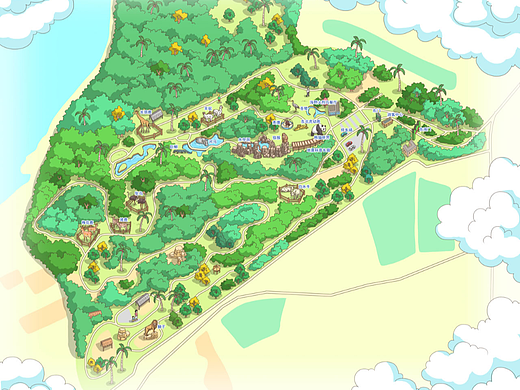 野生動(dòng)植物園手繪地圖（個(gè)人主頁(yè)-ZNjcyODM2MDQ=） - 宣傳物料 - 站酷設(shè)計(jì)師dincoo原創(chuàng)素材 - 站酷ZCOOL